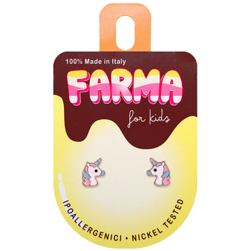Farma for kids υποαλλεργικά σκουλαρίκια μονόκερος σε συσκευασία